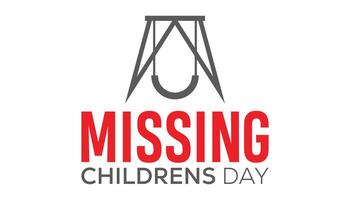 International Missing Children's Day observed every year in May 25. Template for background, banner, card, poster with text inscription. vector