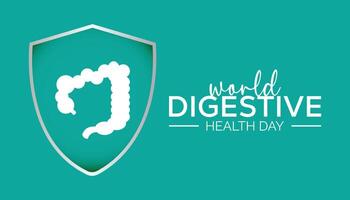 World Digestive Health Day observed every year in May 29. Template for background, banner, card, poster with text inscription. vector