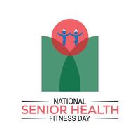 illustration on the theme of National Senior Health and fitness day observed each year on last Wednesday in May. vector