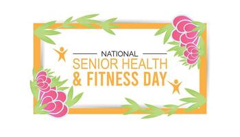 illustration on the theme of National Senior Health and fitness day observed each year on last Wednesday in May. vector