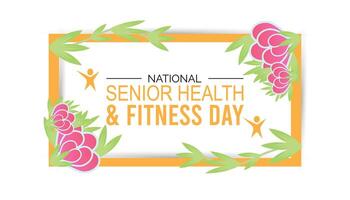 illustration on the theme of National Senior Health and fitness day observed each year on last Wednesday in May. vector