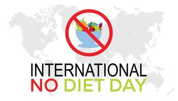 internacional No dieta día observado cada año en mayo. modelo para fondo, bandera, tarjeta, póster con texto inscripción. vector