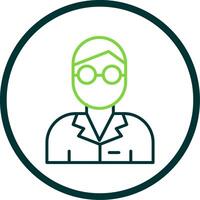 scientist Line Circle Icon vector