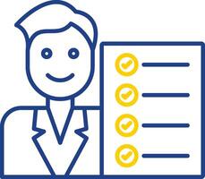 Auditor Line Two Color Icon vector
