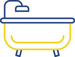 Bath Tub Line Two Color Icon vector