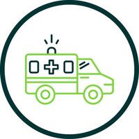 Ambulance Line Circle Icon vector