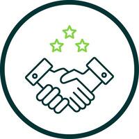 Partnership Handshake Line Circle Icon vector