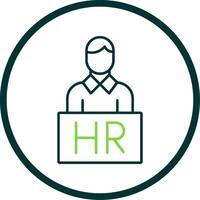 Human Resources Line Circle Icon vector