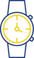 icono de línea de reloj de dos colores vector