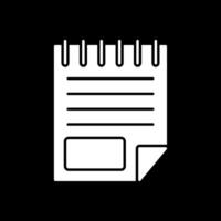 Note Glyph Inverted Icon vector