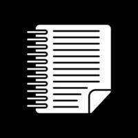 Notes Glyph Inverted Icon vector