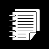 Notes Glyph Inverted Icon vector