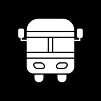 icono invertido del glifo del autobús escolar vector