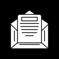 Email Glyph Inverted Icon vector