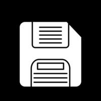 Floppy Disk Glyph Inverted Icon vector