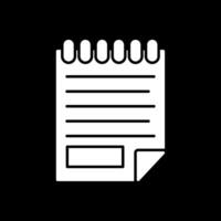 Note Glyph Inverted Icon vector