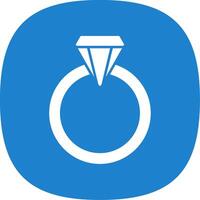 Wedding Ring Glyph Curve Icon vector