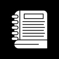 Notebook Glyph Inverted Icon vector