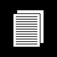 Papers Glyph Inverted Icon vector