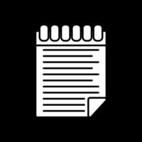 Notepad Glyph Inverted Icon vector