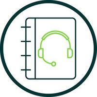 Notebook Support Line Circle Icon vector
