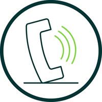 Phone Call Line Circle Icon vector