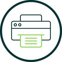 Printer Line Circle Icon vector