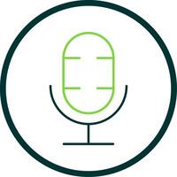 podcast línea circulo icono vector