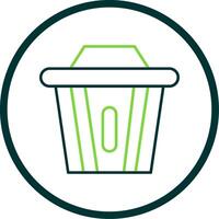 Recycle Bin Line Circle Icon vector