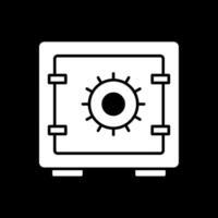 Safe Box Glyph Inverted Icon vector