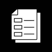 Document Glyph Inverted Icon vector