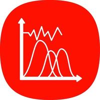 Wave Chart Glyph Curve Icon vector