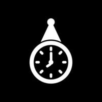 Wall Clock Glyph Inverted Icon vector