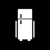 refrigerador glifo invertido icono vector