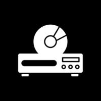 Dvd Player Glyph Inverted Icon vector