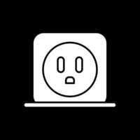 Power Socket Glyph Inverted Icon vector