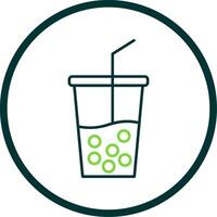 Soft Drink Line Circle Icon vector