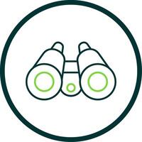 Binoculars Line Circle Icon vector