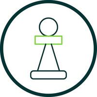 Pawn Line Circle Icon vector