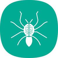 Spider Glyph Curve Icon vector