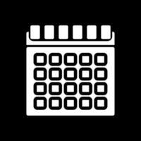 Calendar Glyph Inverted Icon vector