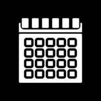 Calendar Glyph Inverted Icon vector