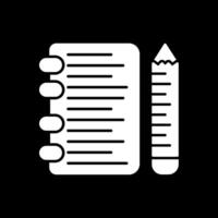 Note Glyph Inverted Icon vector