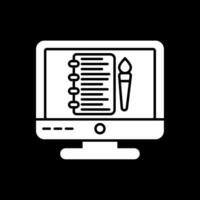 Sketchbook Glyph Inverted Icon vector