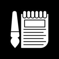 Sketchbook Glyph Inverted Icon vector