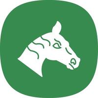 Horse Glyph Curve Icon vector