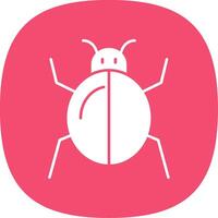 Bug Glyph Curve Icon vector