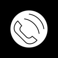 Phone Call Glyph Inverted Icon vector