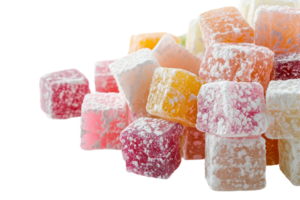 Turkish Delight Display On Transparent Background. png