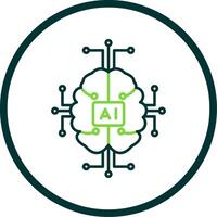 Artificial Intelligence Line Circle Icon vector